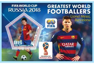 Stamp: Sport Greatest world footballers Lionel Messi (Gambia: Illegal ...