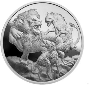 Coin: 1 Dollar (Apex Predators - Lion and Hyenas) (Niue(Numismatic