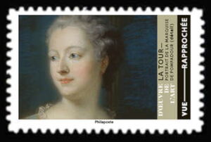Stamp: Madame de Pompadour (Detail) by Maurice Quentin de La Tour ...