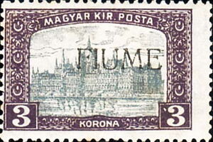 Hungarian Parliament Building overprinted FIUME