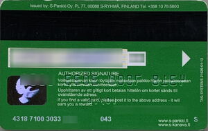 Bank Card: VISA Credit - S-Pankki (S-Pankki, FinlandCol:FI-VI-0022