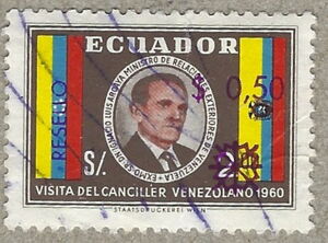 Stamp Ignacio Luis Arcaya (Ecuador(Definitives Surcharges (1969)) Mi