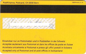 Bank Card: Deposito (PostFinance, SwitzerlandCol:CH-GM-0010.02