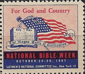National Bible Week 1947 Foe God and Country Laymens Nationa