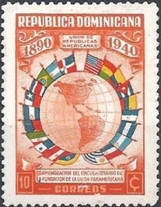 Map of America and Flags