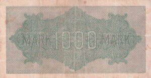 Banknote: 1,000 Mark (Germany(1922 3rd Issue - Reichsbanknote, Republic ...