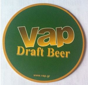 Beer Coaster: VAP Draft Beer (VAP P. Kougios, GreeceCol:GR-000060