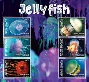 Stamp: Jellyfish (Grenadines of St. Vincent, Union Island(Jellyfish