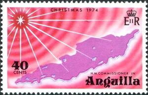 Star over Map of Anguilla