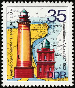 Arkona Lighthouse in 1827 and 1902
