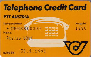 Telephone Credit Card - PTT AUSTRIA