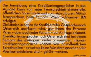 Telephone Credit Card - PTT AUSTRIA