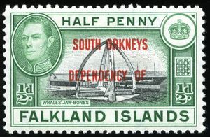 Whale Jawbones (Centennial Monument) Overprinted in Red