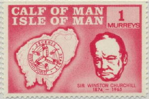 Churchill and Map of Calf of Man