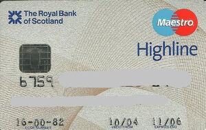 Bank Card: Highline (Royal Bank of Scotland, United Kingdom of Great ...