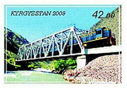 Diesel Locomotive on Bridge over River