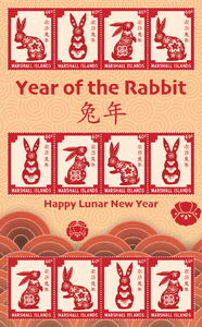 Stamp: Year of the Rabbit (Marshall Islands(Chinese New Year 2023 ...