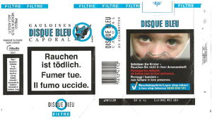Cigarette Pack: Gauloises Disque Bleu (Switzerland(Gauloises Disque Bleu)  Col:CH-CT-0146 🚬