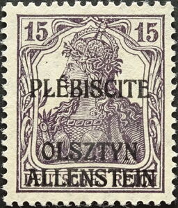 "Germania" overprinted OLSZTYN-ALLENSTEIN