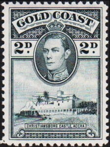 Stamp: George VI and Christiansborg Castle (Gold Coast(King George VI ...
