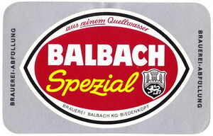 Drink Label: Balbach Spazial (Brauerei Balbach closed, Germany, Federal ...