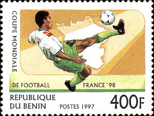 Soccer player and map of France