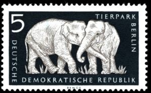 Stamp-Asian-Elephant-Elephas-maximus-Ger
