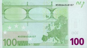 Uang Kertas 100 Euro Uni Eropa Eu 2002 2002 2003 Signature Duisenberg Issue Wor P 5m
