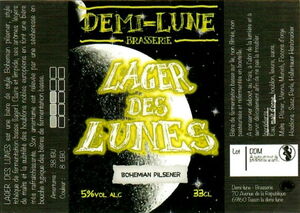 Drink Label: Lager des Lunes (Brasserie Demi-Lune, FranceCol:FR-BEER-006500