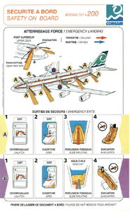 安全のしおり: Boeing 747-200 (Corsair, フランスCol:CRL-FR-0012 💳