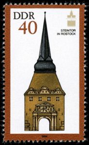 Stone Gate Rostock Stamp: Stone Gate, Rostock (Germany, Democratic Republic (DDR)(7th Int ...
