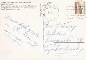 Geirangerfjord towards "The Pulpit" and "Seven Sisters" waterfall