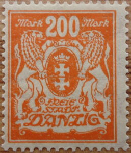 The coat of arms of Danzig with lions