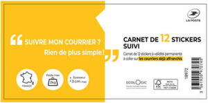 Booklet of 12 tracking labels "Sticker Suivi"