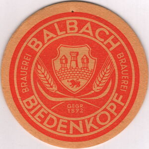 Beer Coaster: Balbach (Brauerei Balbach, Germany, Federal RepublicCol ...