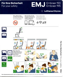 Safety Card: EMJ Embraer 190 Embraer 195 (Lufthansa Cityline, Germany ...