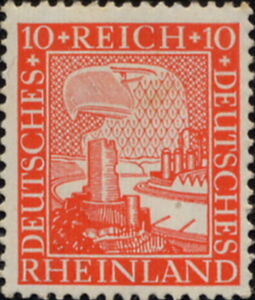 Rhineland landscape with castle, furnace and eagle head