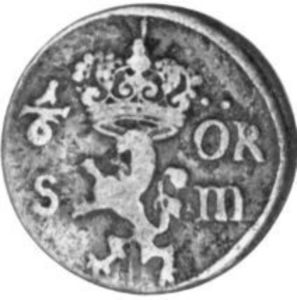 Coin: 1/6 Öre (S.M.) (Sweden) (1660~1697 - 50th King Charles XI (Karl ...