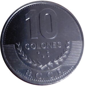 Moneda: 10 Colones (Stainless steel) (Costa Rica(1950~Today - Banco ...