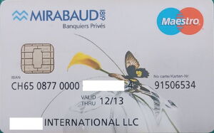 Bank Card: Mirabaud (Mirabaud Group, SwitzerlandCol:CH-MS-0050