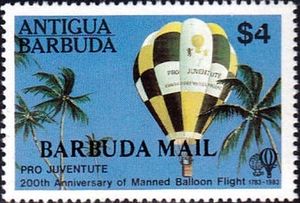 Hot-air Balloon "Pro Juventute" - Overprinted