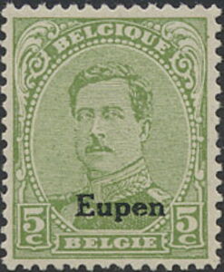 Overprint "Eupen" on King Albert I - Type I