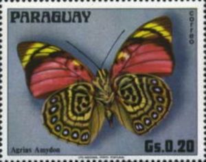 Stamp: White-spotted Agrias (Agrias amydon) (Paraguay(Butterflies