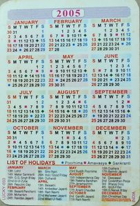 Pocket Calendar: Ganesha (India, Republic(Religion) Col:IN-2005-Rel-001