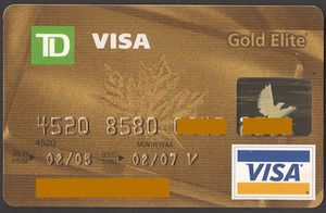 Bank Card Gold Elite 1 Td Canada Trust The Toronto Dominion