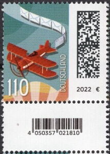 Timbre Ribs Timbre: Letters and Airplane (Allemagne, République Fédérale(World of ...