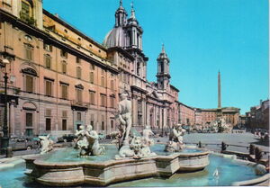 Napolean Square Rome Postcard: Rome. Navona Square and Fountain (Italy(Rome (RM): Navona ...