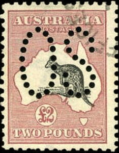 Kangaroo and Map, Perforated OS