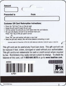 can you buy cigarettes with a food lion gift card Gift Card: Lion (Food Lion, United States of America(Food Lion)  Col:US-FooLi-SV1401466 💳