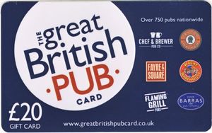 Gift Card: Over 750 pubs (Great British Pub, United Kingdom of